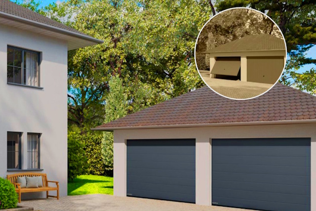 porte de garage basculante - Fenêtre sur les Alpilles