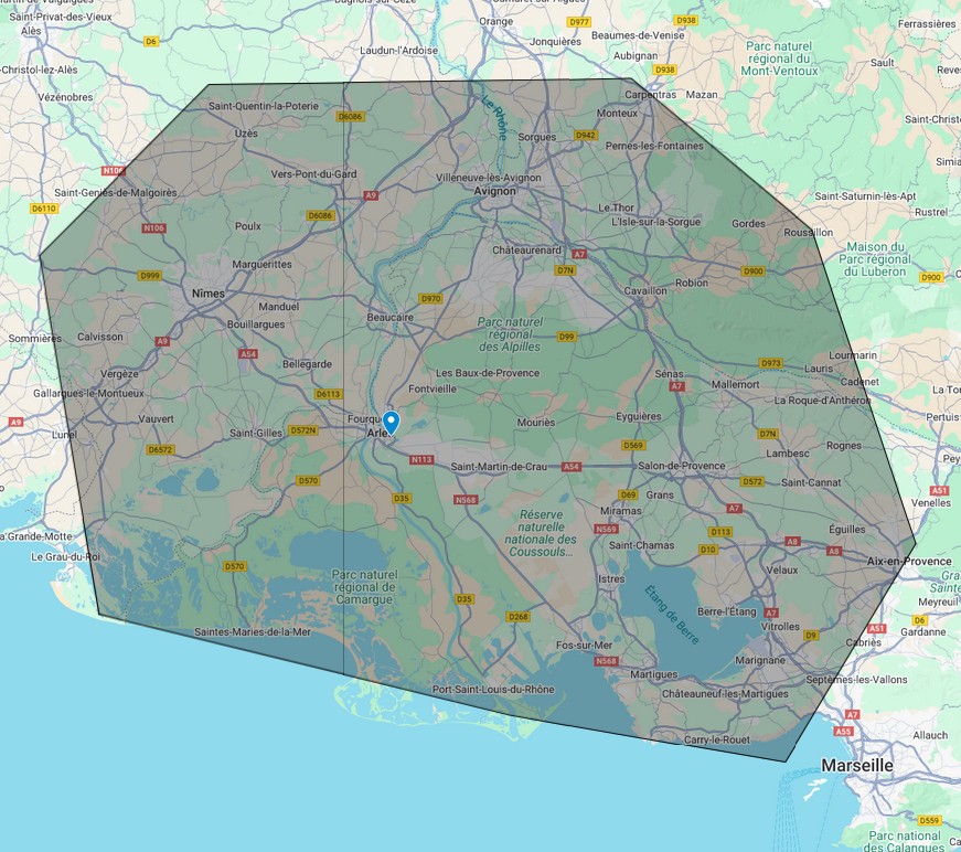 Zone intervention Fenêtre sur les Alpilles