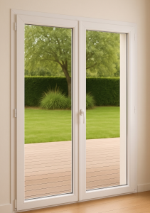 porte-fenêtre PVC sur mesure forme spéciale Bouches-du-Rhône Vaucluse Gard - Fenêtre sur les Alpilles