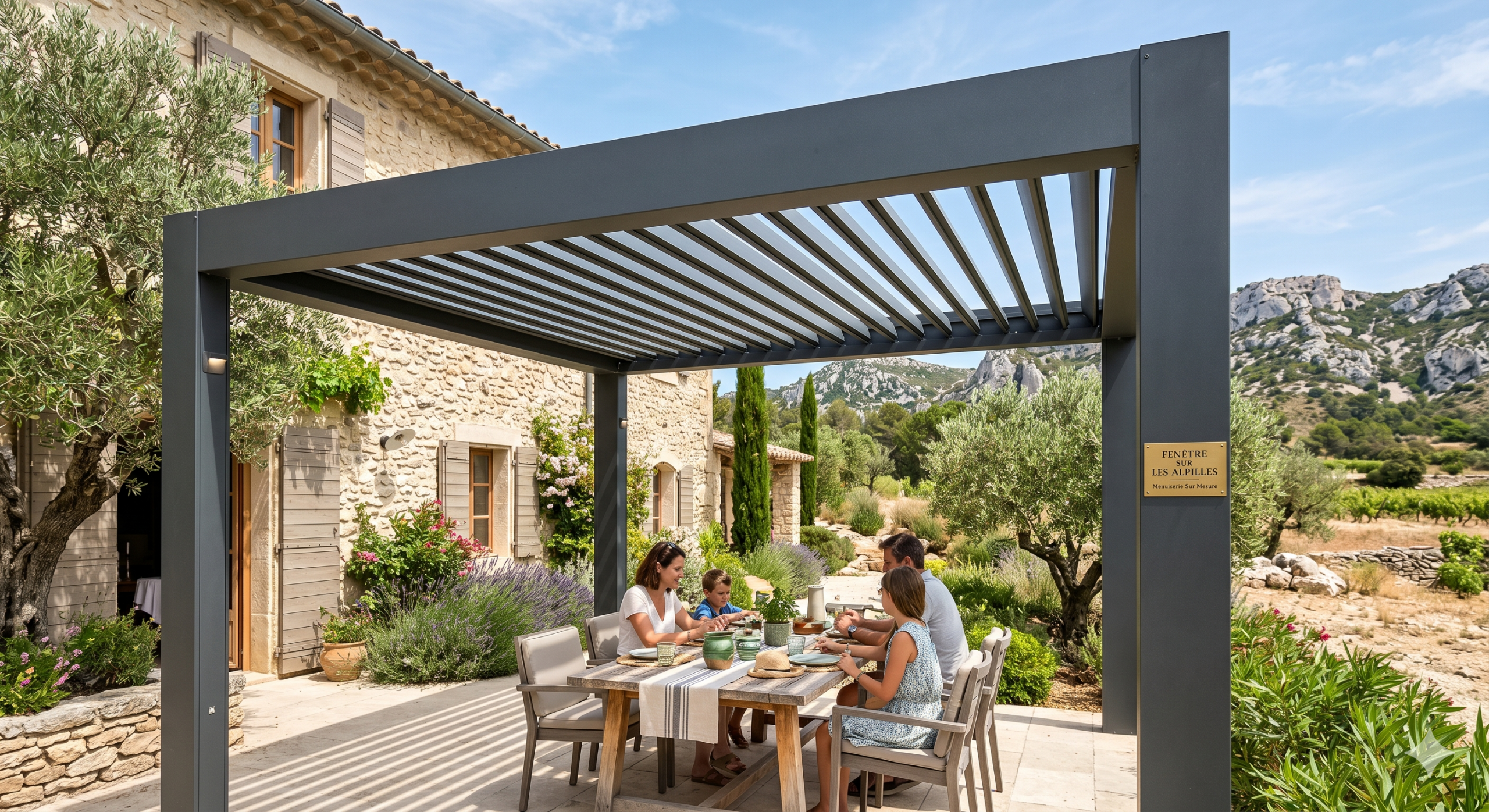 regulation thermique pergola bioclimatique Bouches-du-Rhône Alpilles Gard Vaucluse - Fenêtre sur les Alpilles